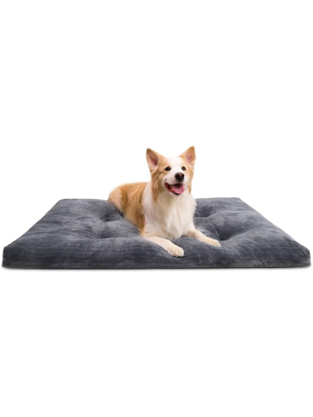 Extra Large Washable Dog Bed - Thick Flannel Comfy Crate Pad, Anti-Slip, 41x27